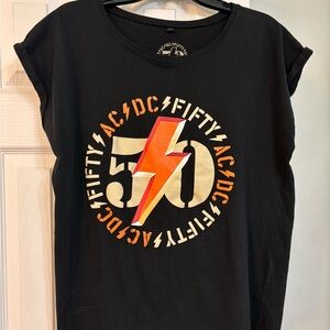 AC/DC Black and Orange 50th Muscle Tee